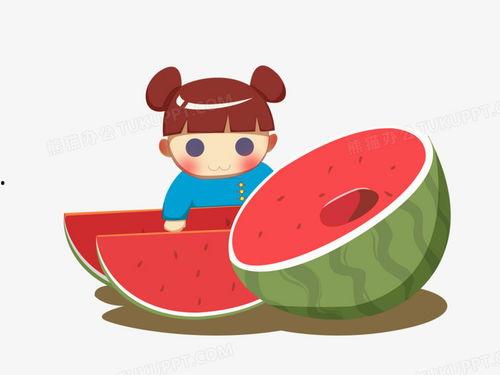 吃瓜卡通照片图文,趣味横生的视觉盛宴