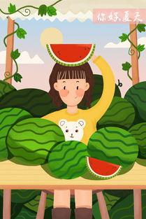 吃瓜少女画画视频素材
